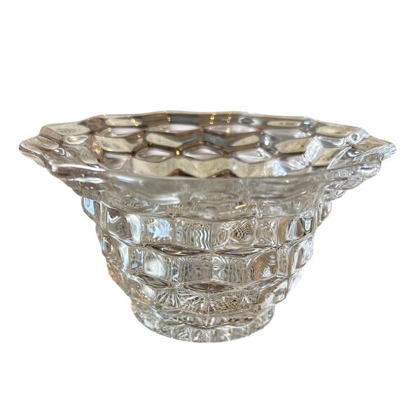 Vintage Fostoria American 2056 pattern MCM Clear Mayonnaise serving dish vase - Picture 1 of 7